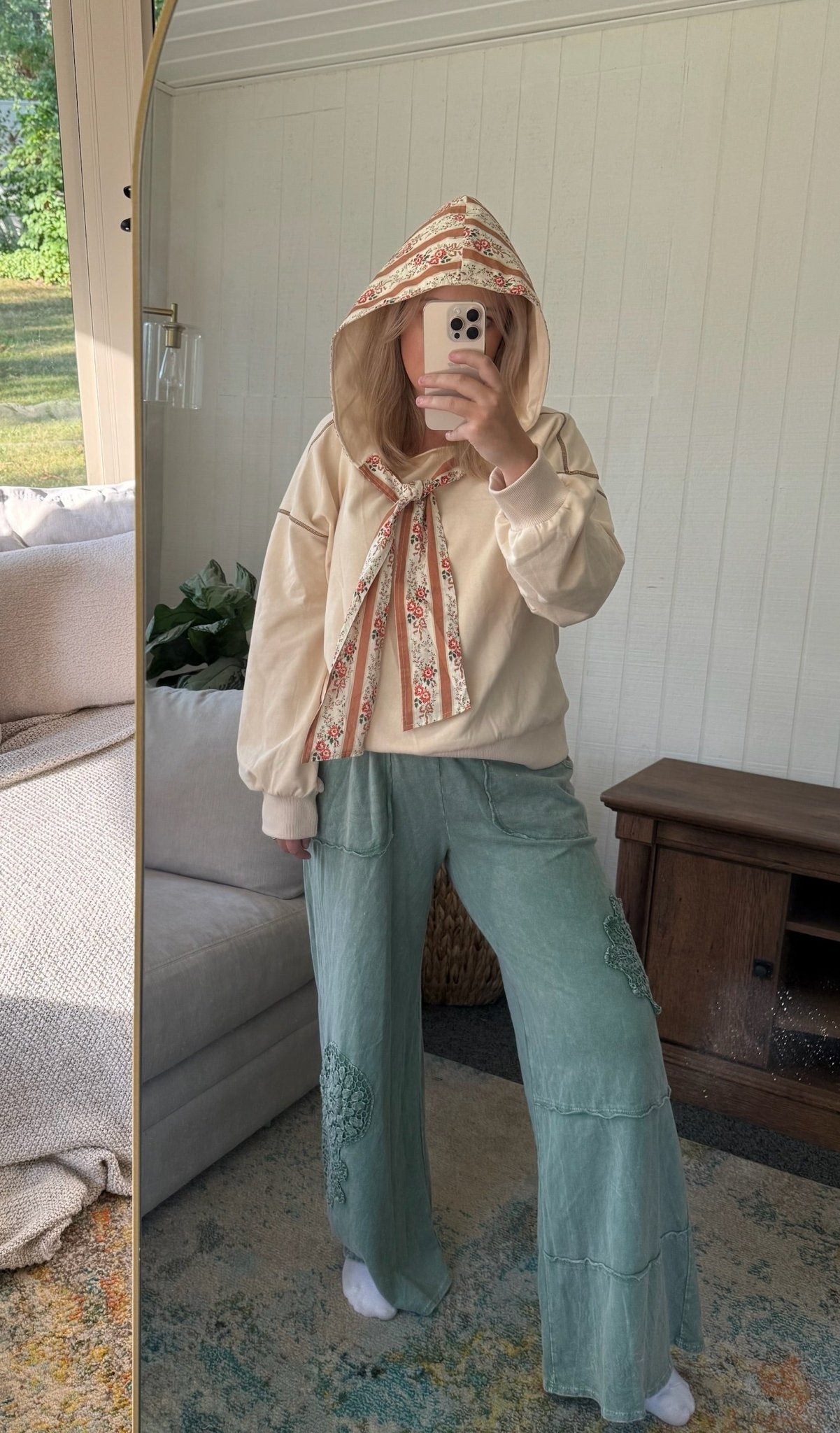 The Bandana Print Tie Neck Hoodie - Allora