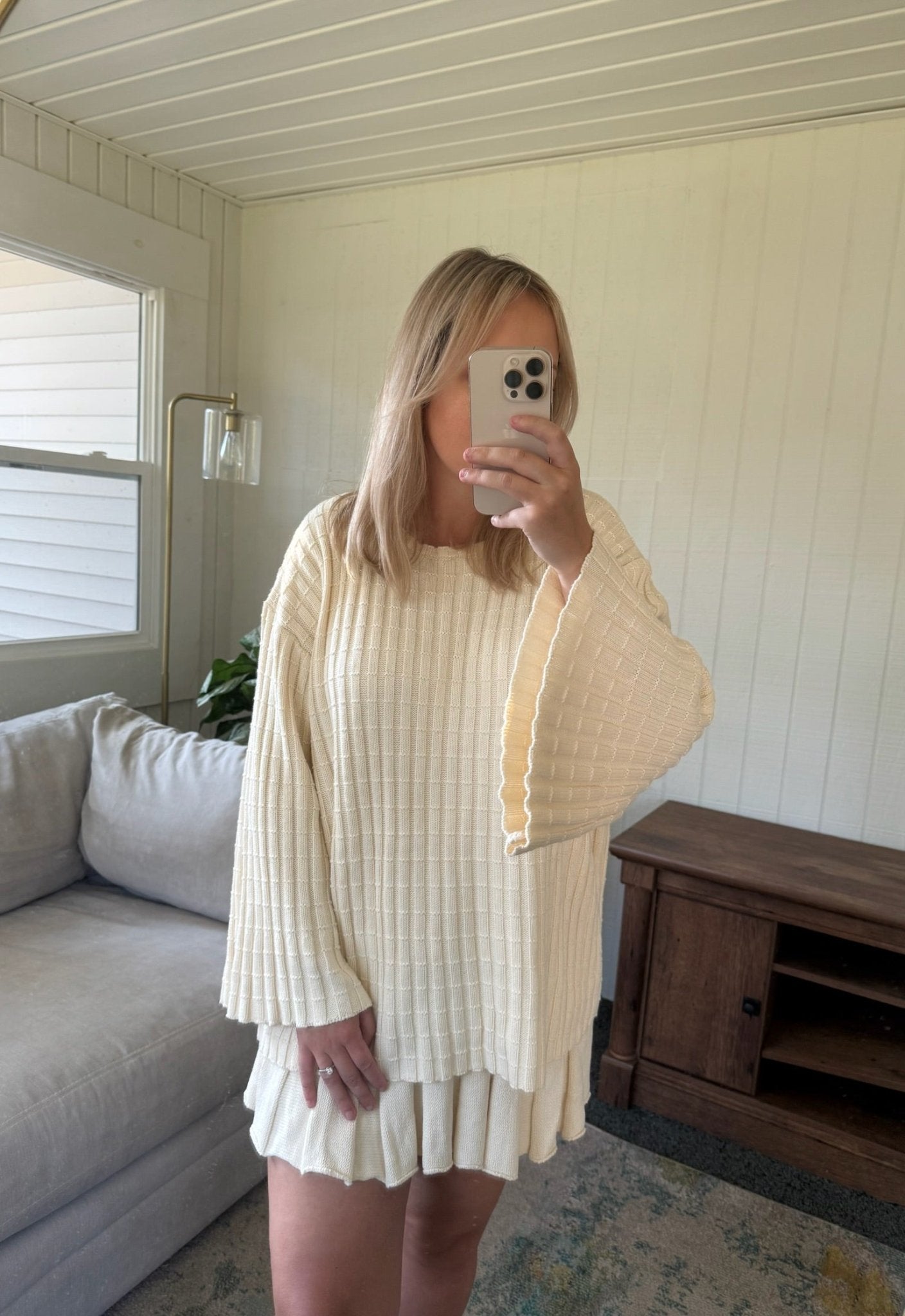 The Daisy Oversized Sweater Skirt Set - Allora