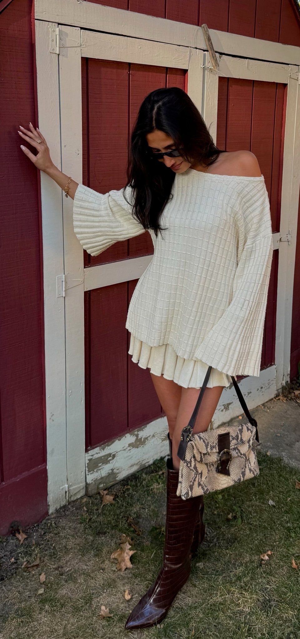 The Daisy Oversized Sweater Skirt Set - Allora