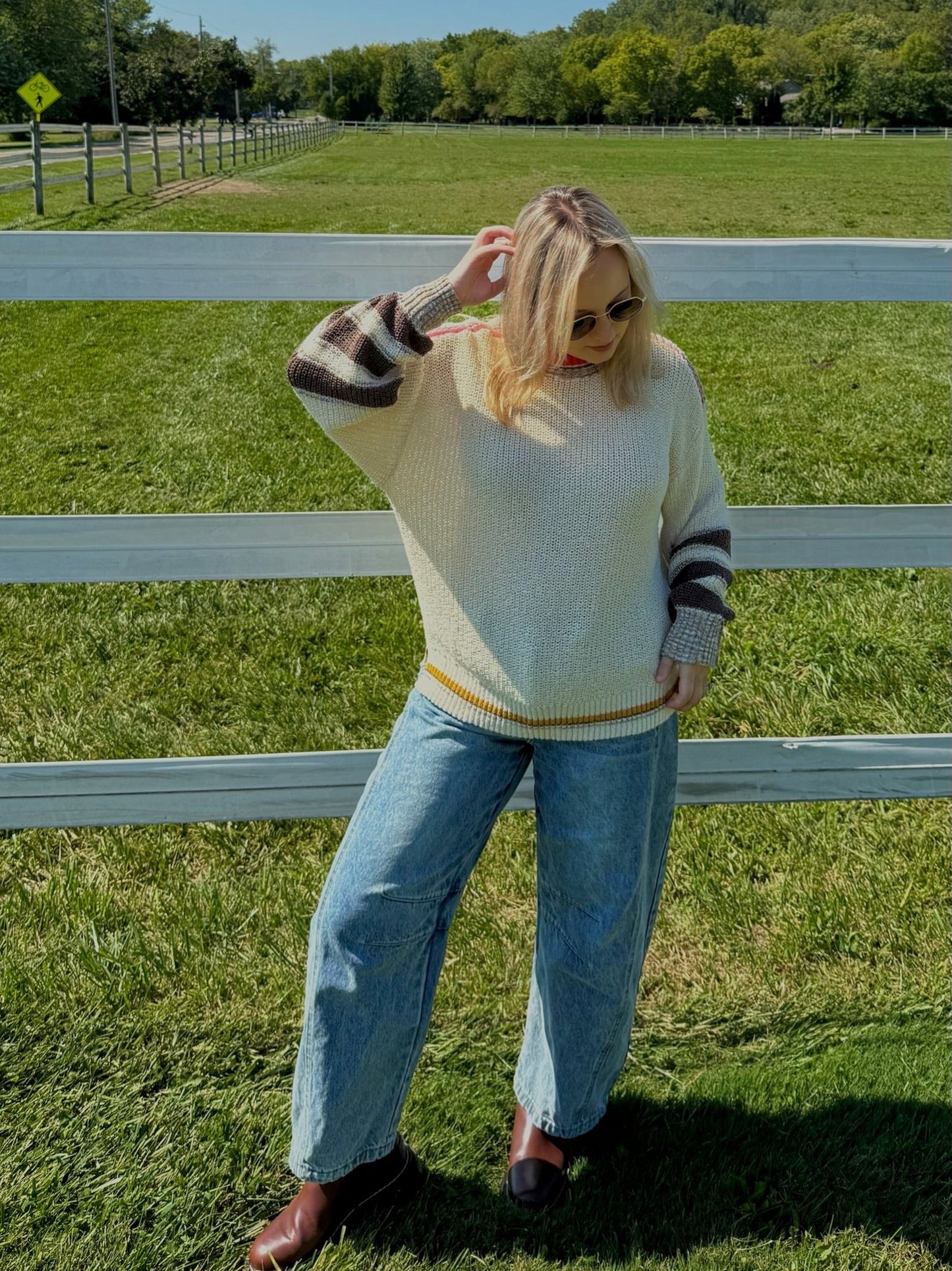 The Desert Striped Detail Sweater - Allora