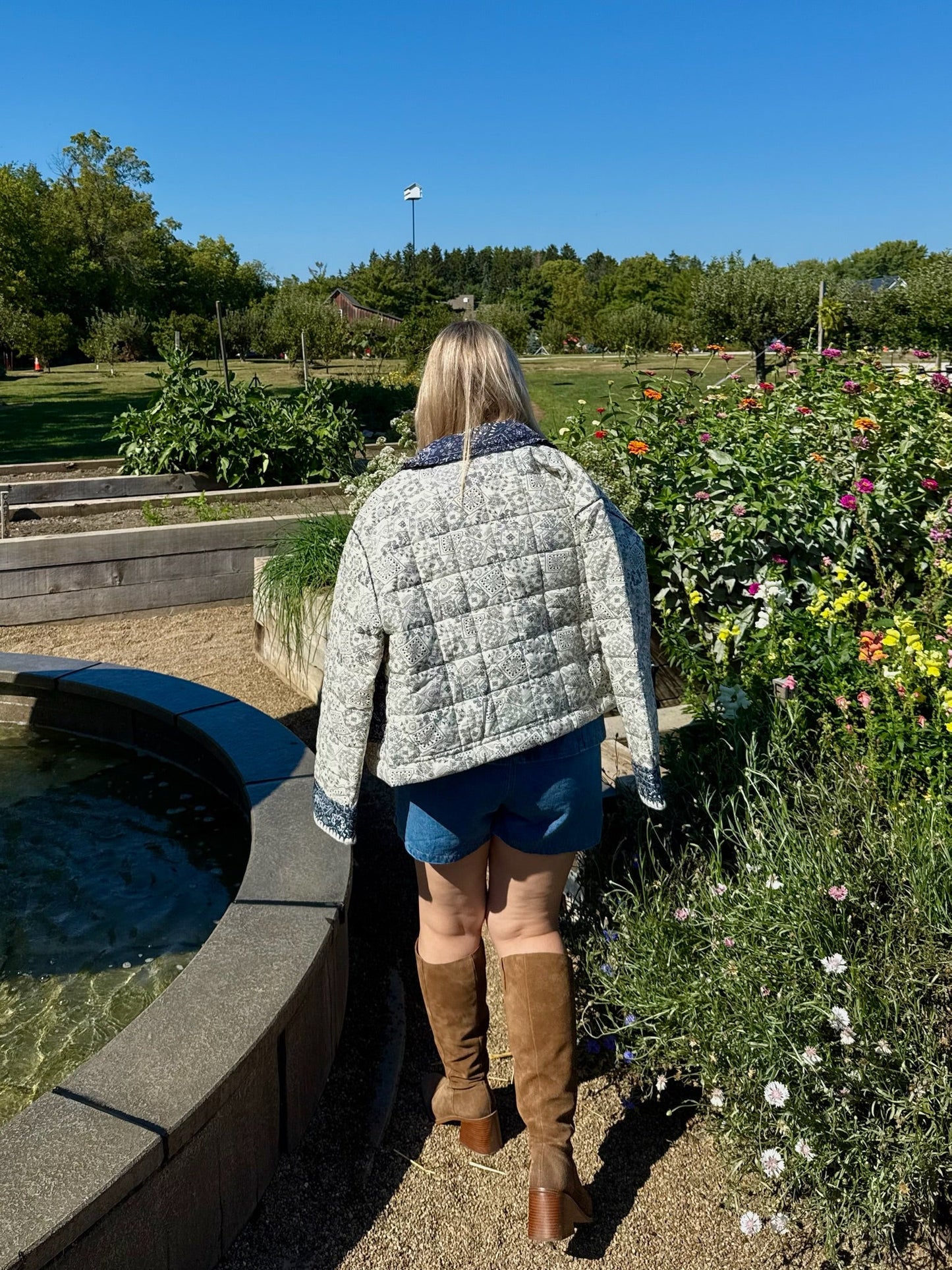 The Quilted Bandana Collared Jacket - Allora