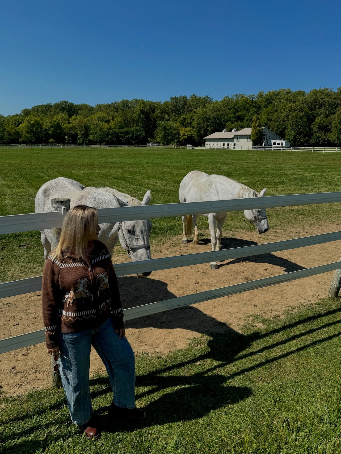 The Rodeo Knitted Horse Zip-Up Cardigan - Allora