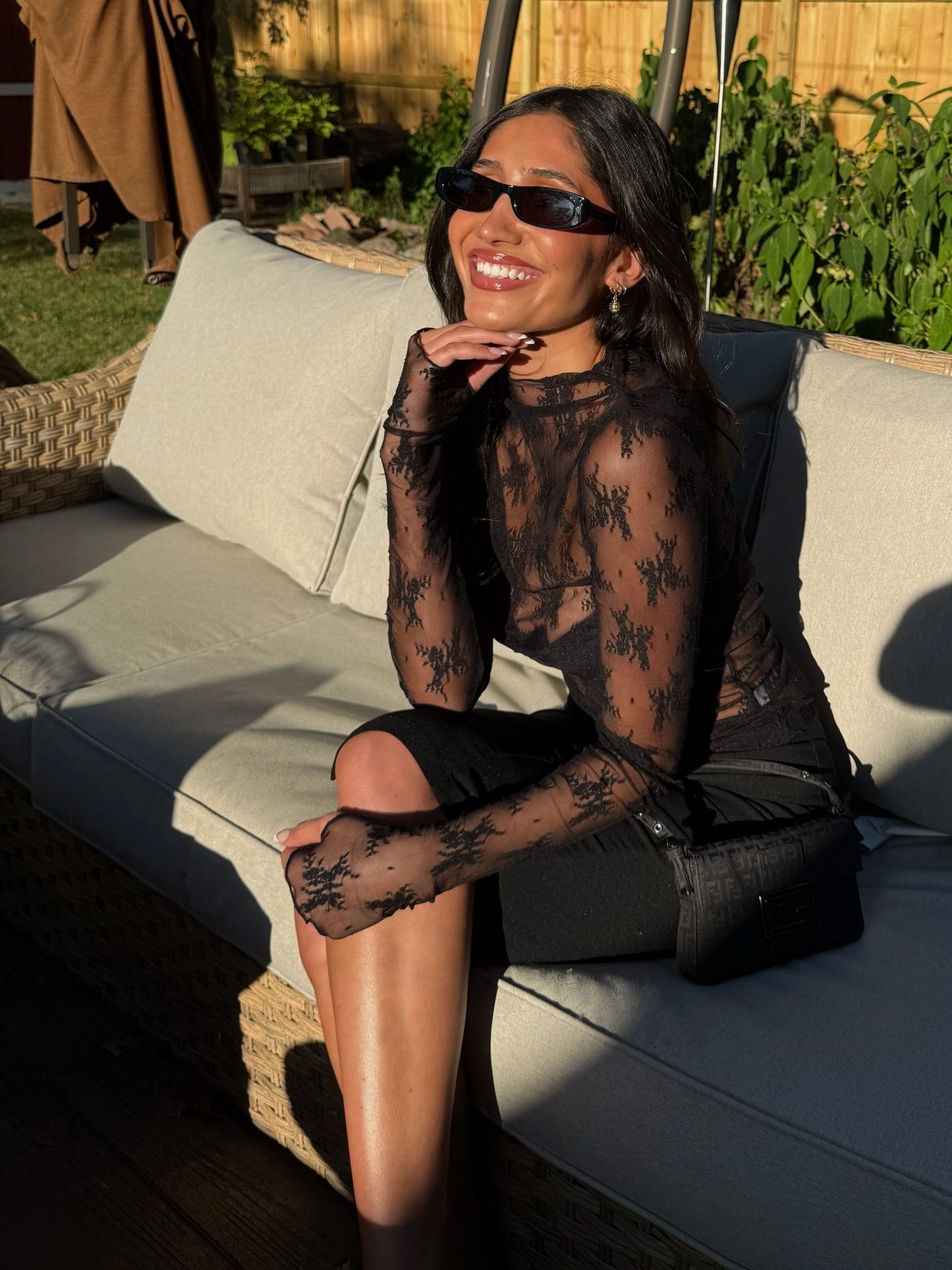 The Saloon Lace Long Sleeve Layering Top - Allora