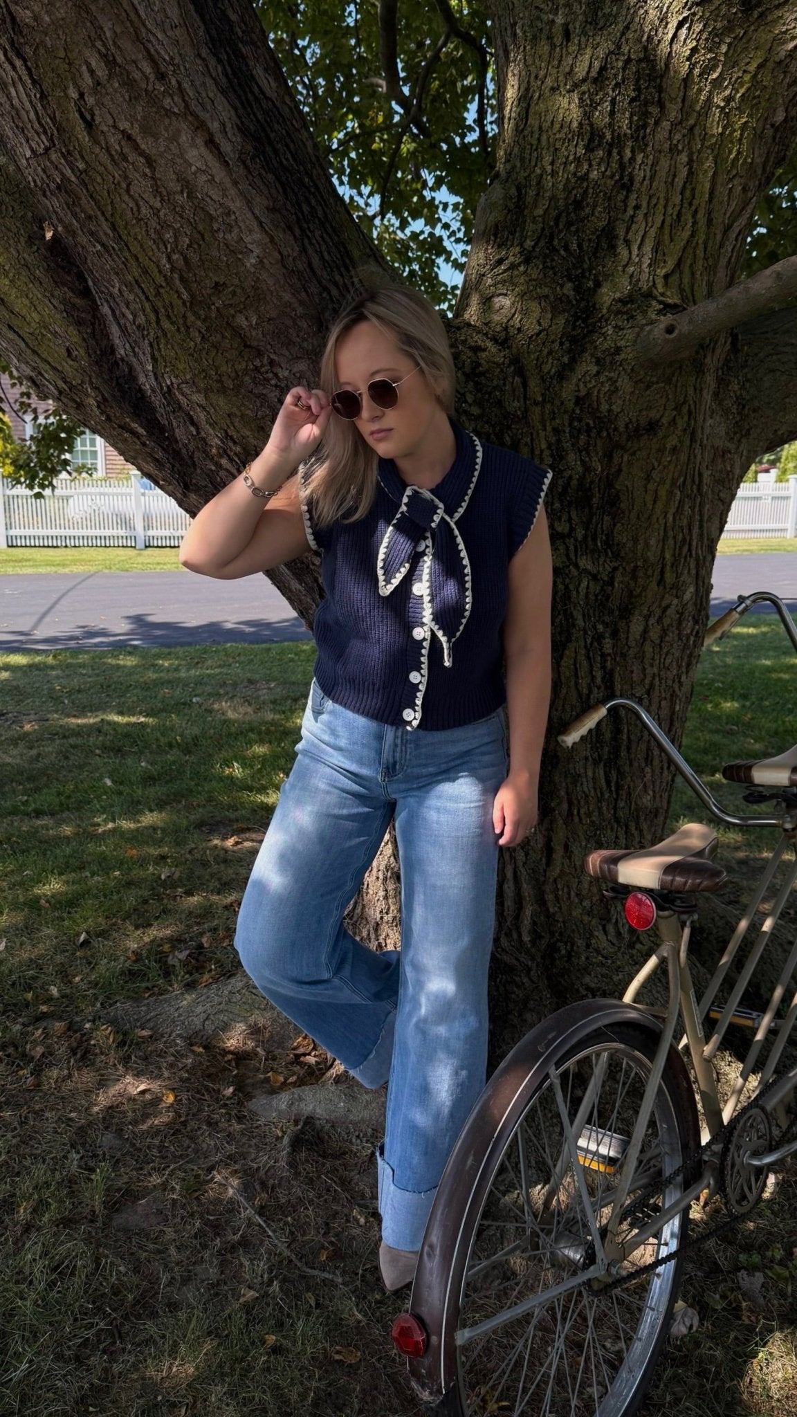 The Tie Neck Sweater Vest - Allora