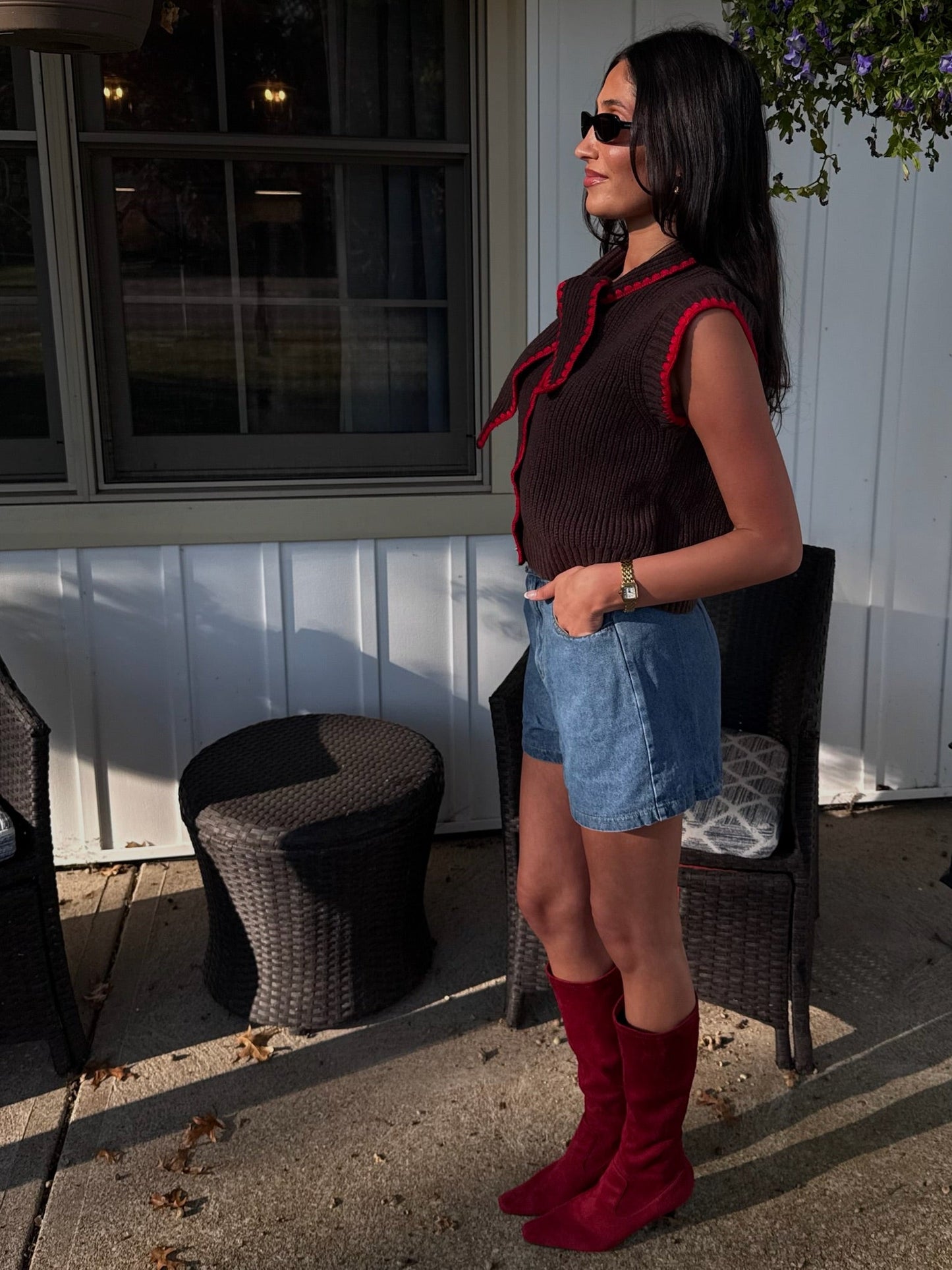 The Tie Neck Sweater Vest - Allora