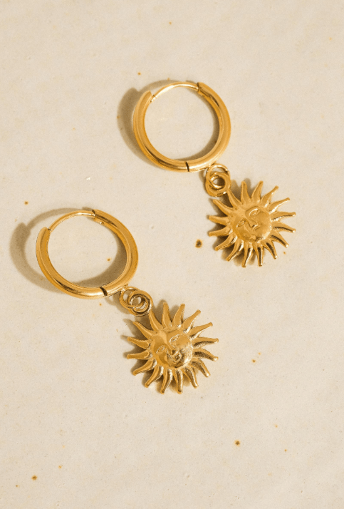 The Western Sun Gold Hoop Earrings - Allora
