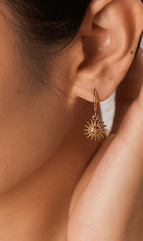 The Western Sun Gold Hoop Earrings - Allora