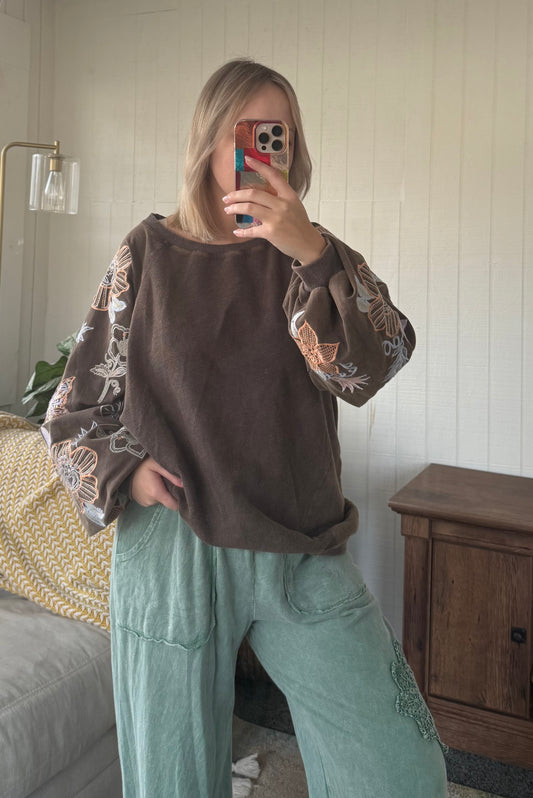 The Wildflower Embroidered Crewneck