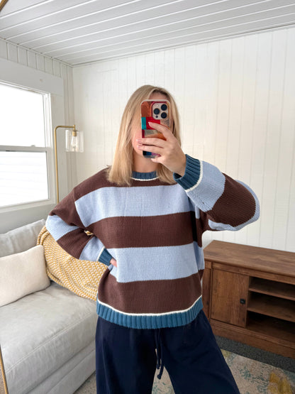 The Sunday Stroll Relaxed Stripe Knit Sweater