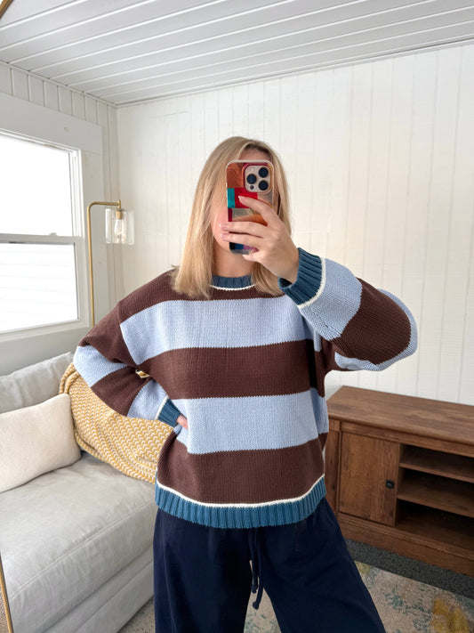 The Sunday Stroll Relaxed Stripe Knit Sweater