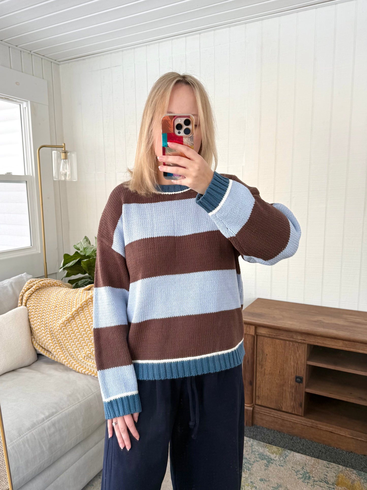 The Sunday Stroll Relaxed Stripe Knit Sweater
