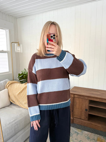 The Sunday Stroll Relaxed Stripe Knit Sweater