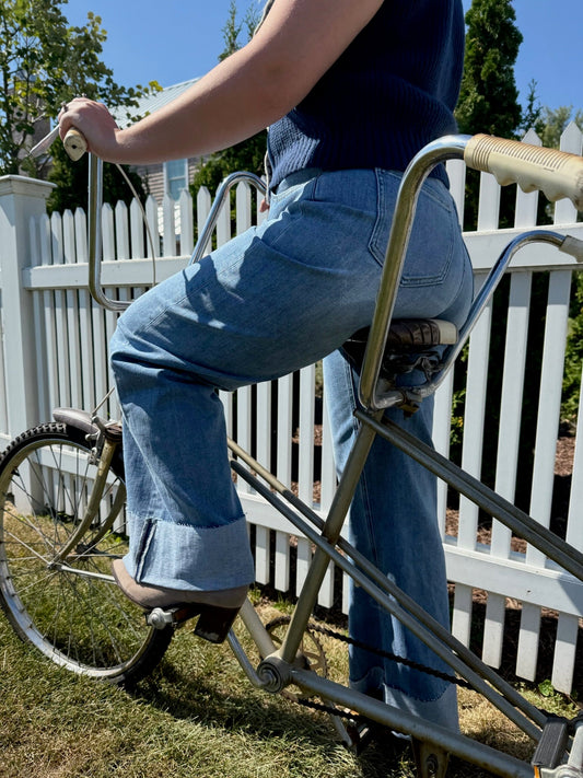 The Cowgirl Cuffed Hem Wide Leg Jeans - Allora