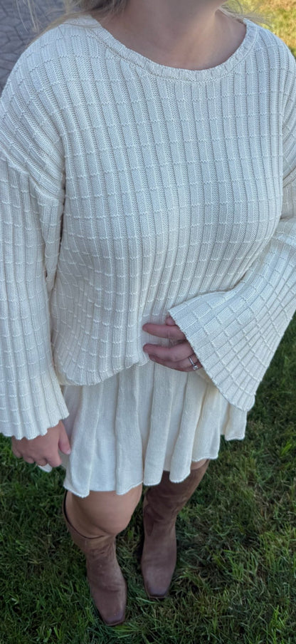 The Daisy Oversized Sweater Skirt Set - Allora