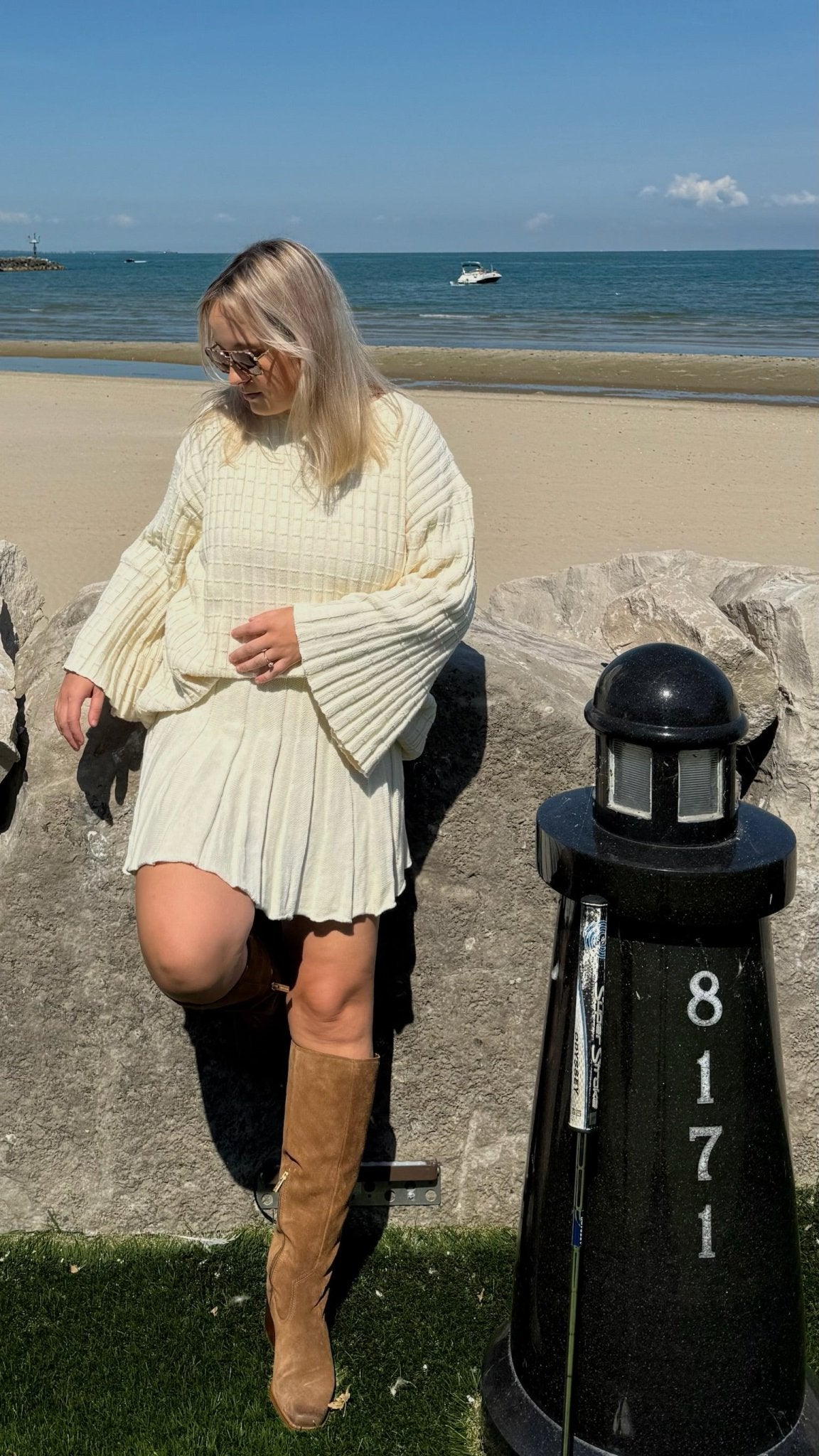 The Daisy Oversized Sweater Skirt Set - Allora