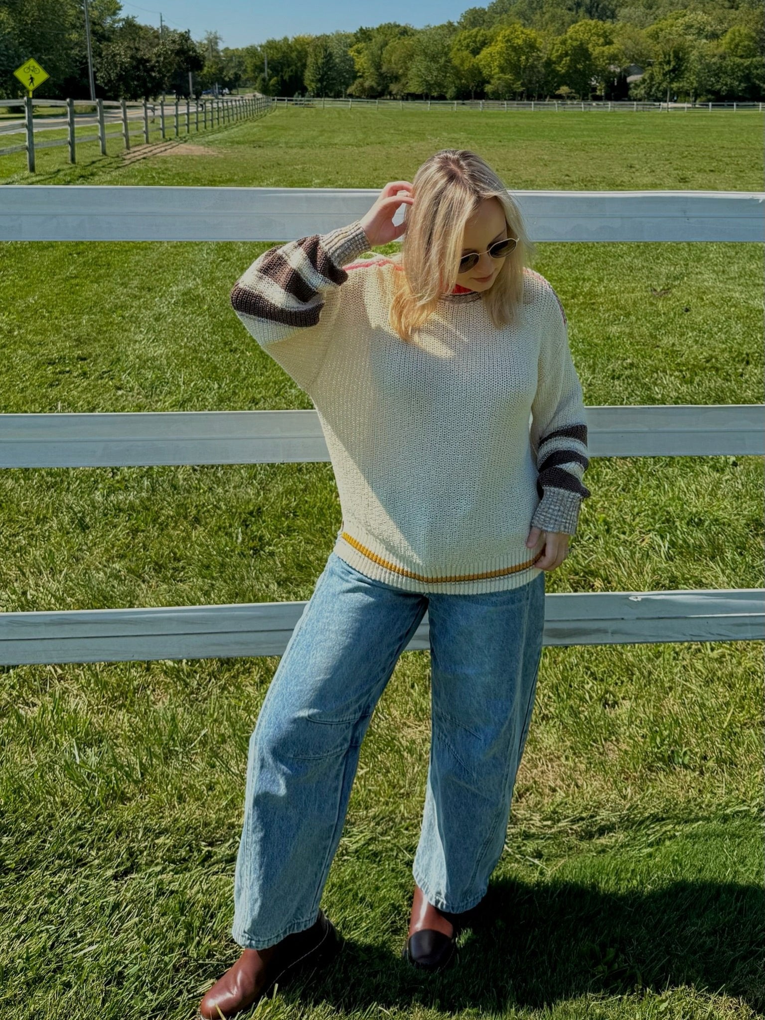 The Desert Striped Detail Sweater - Allora