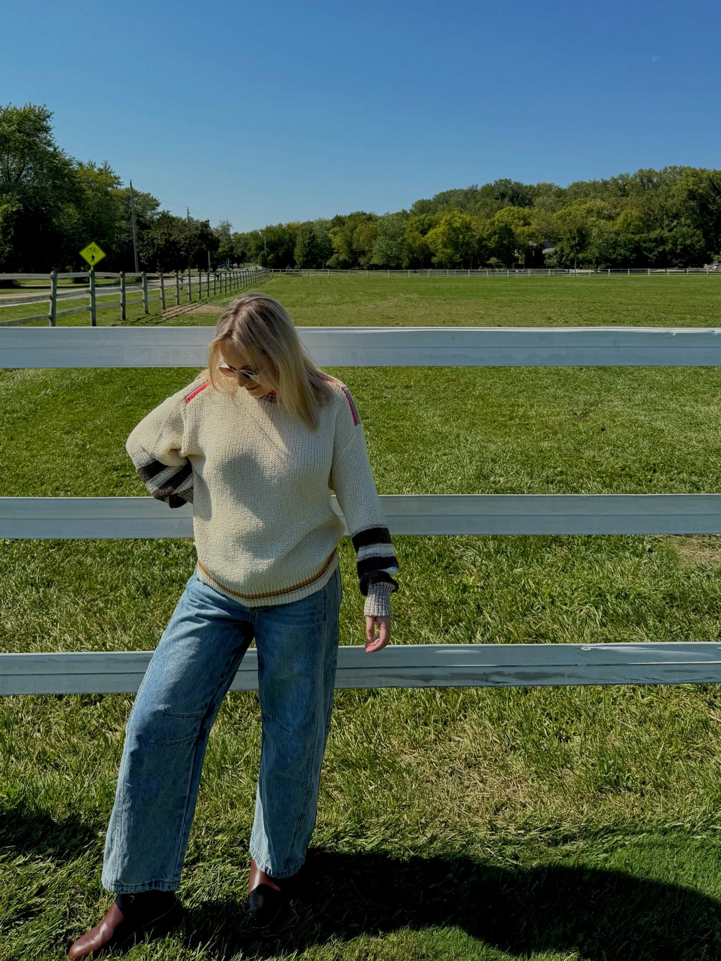 The Desert Striped Detail Sweater - Allora