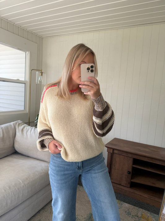 The Desert Striped Detail Sweater - Allora