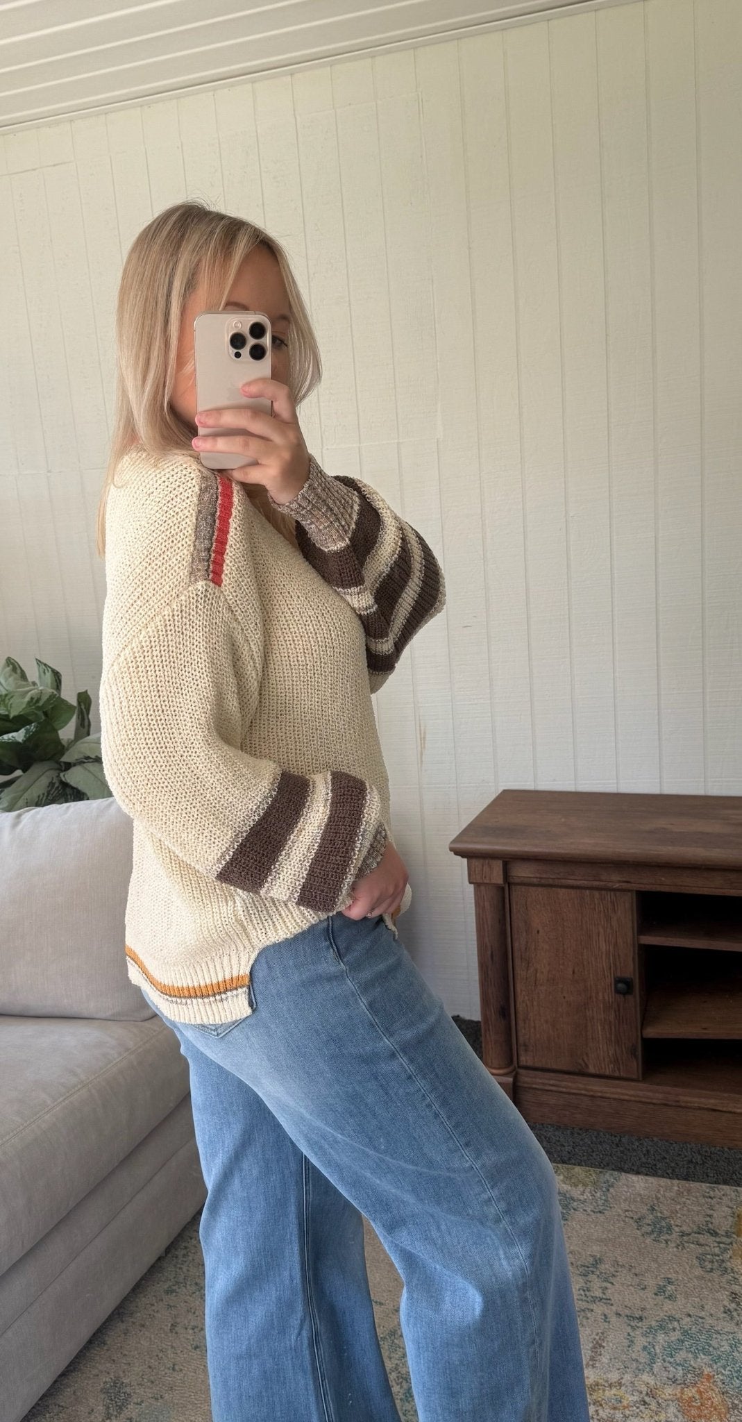 The Desert Striped Detail Sweater - Allora