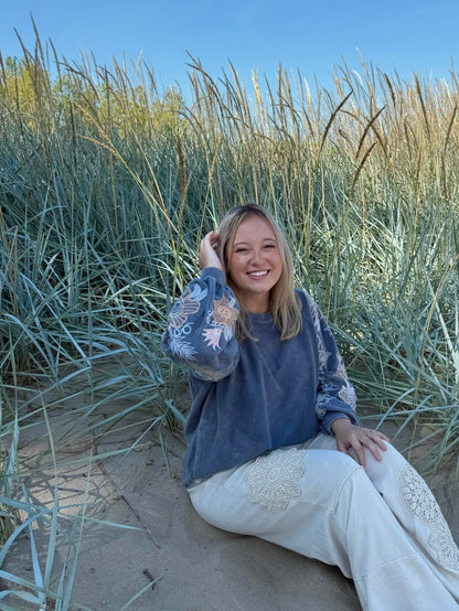 The Doily Wide Leg Casual Pants - Allora