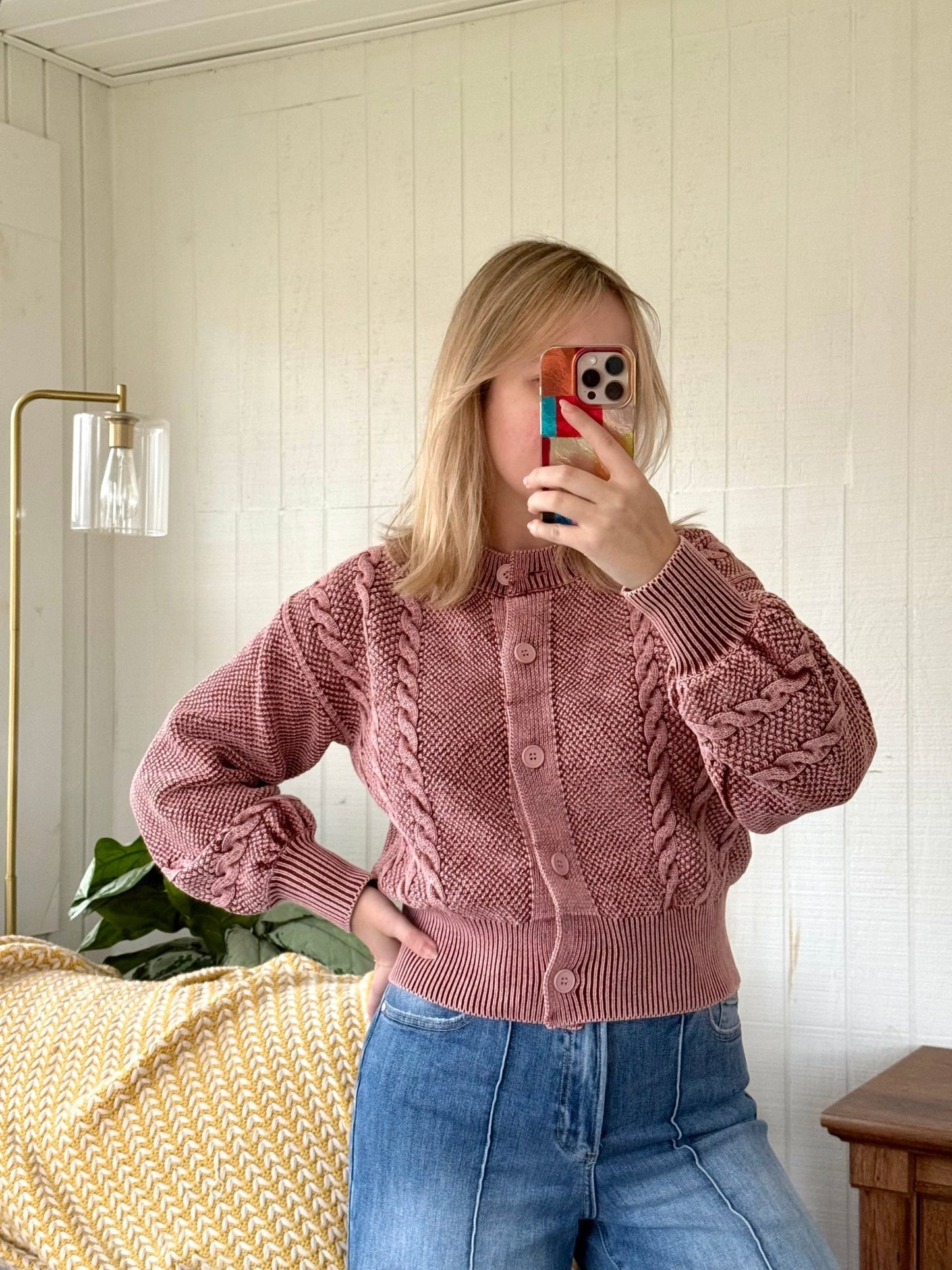 The Fairhaven Braided Cable Knit Cropped Cardigan