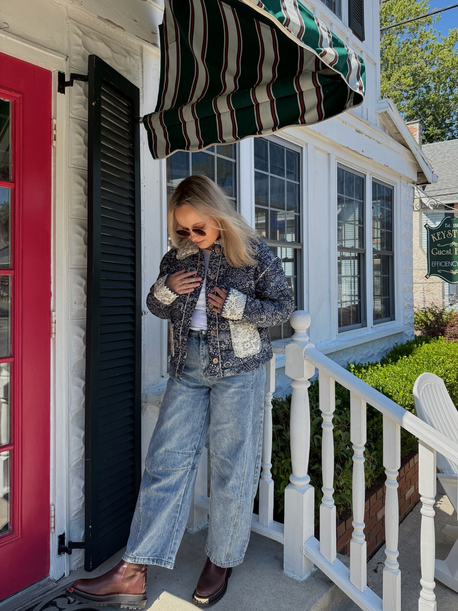 The Quilted Bandana Collared Jacket - Allora