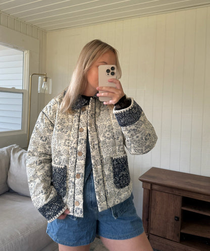 The Quilted Bandana Collared Jacket - Allora