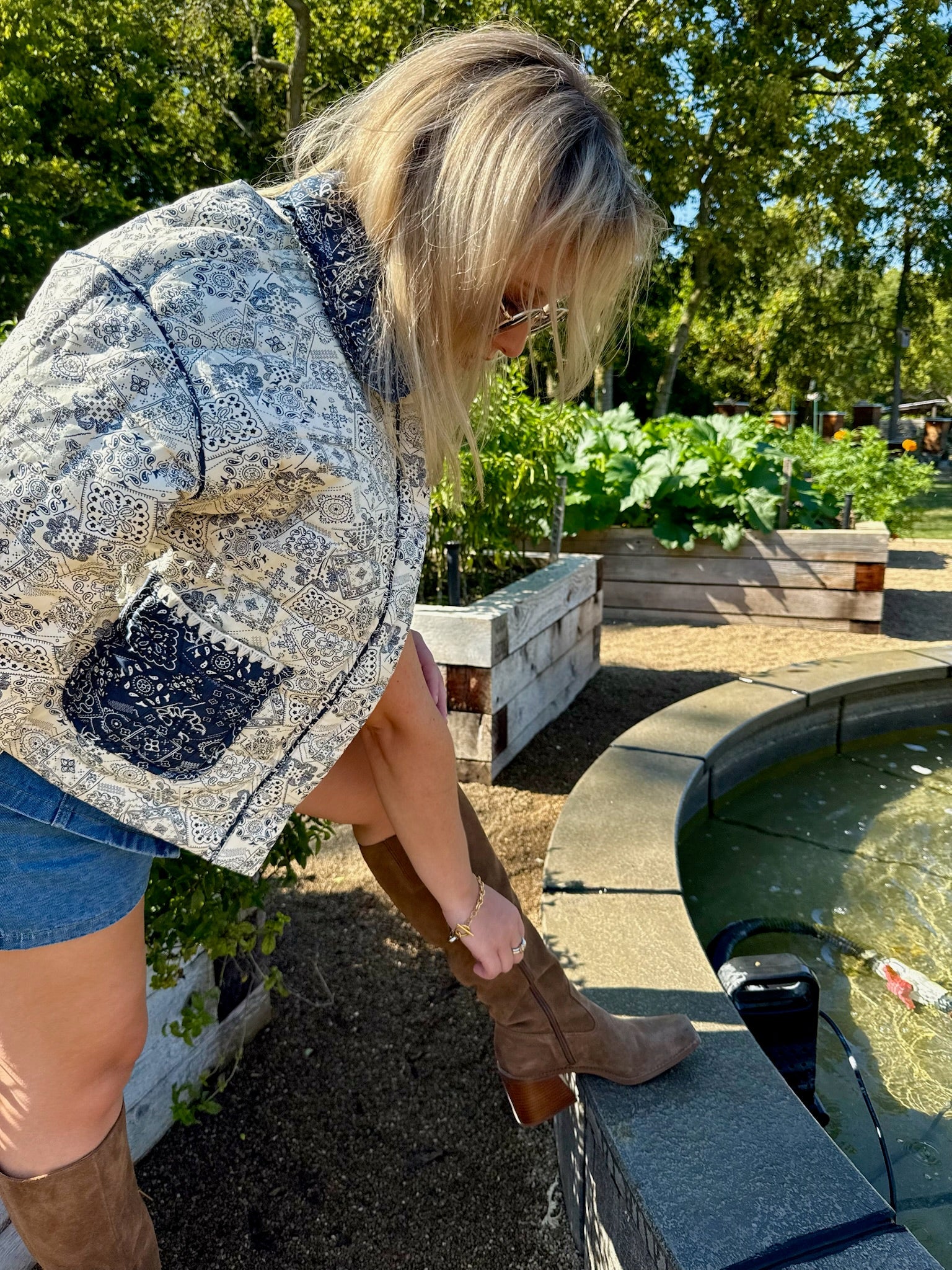 The Quilted Bandana Collared Jacket - Allora