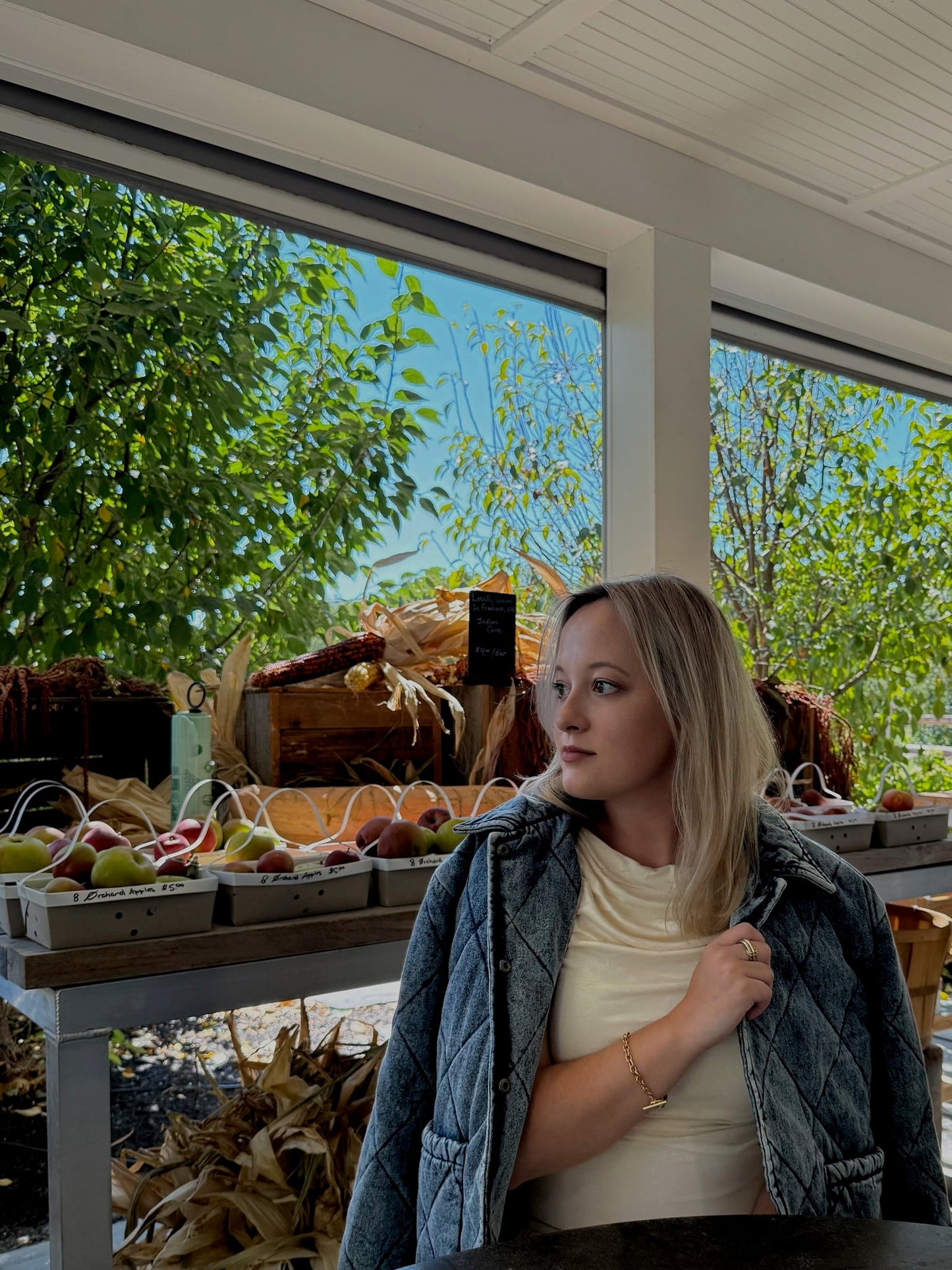 The Quilted Paisley Cuff Denim Jacket - Allora