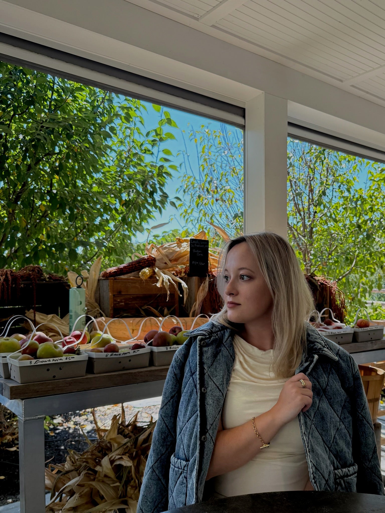 The Quilted Paisley Cuff Denim Jacket - Allora