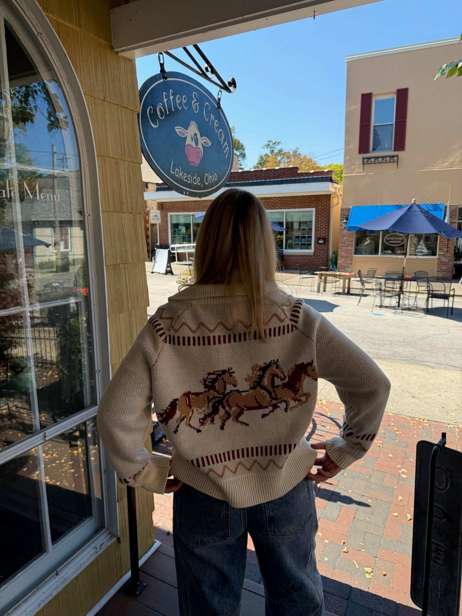 The Rodeo Knitted Horse Zip-Up Cardigan - Allora