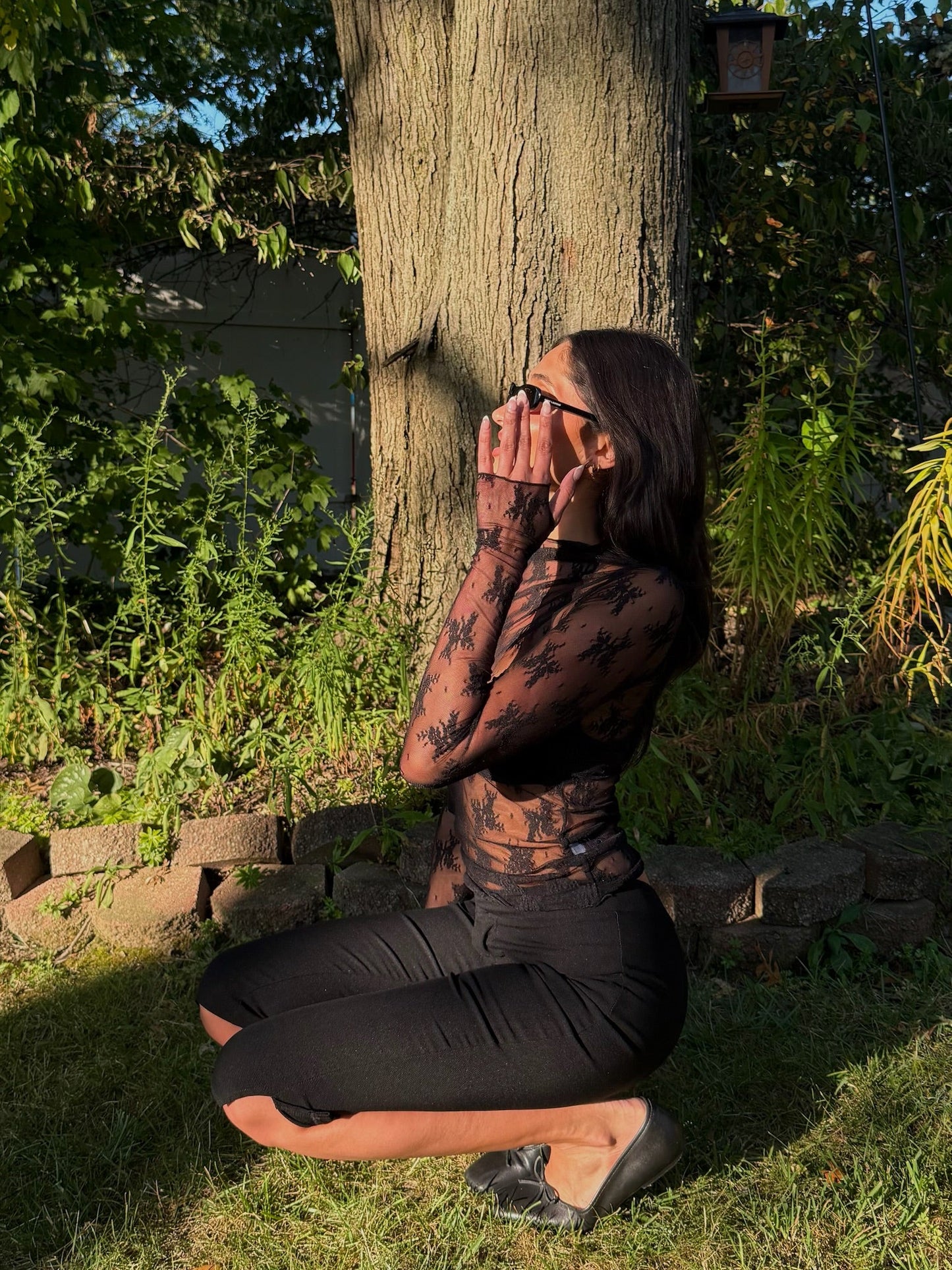 The Saloon Lace Long Sleeve Layering Top - Allora