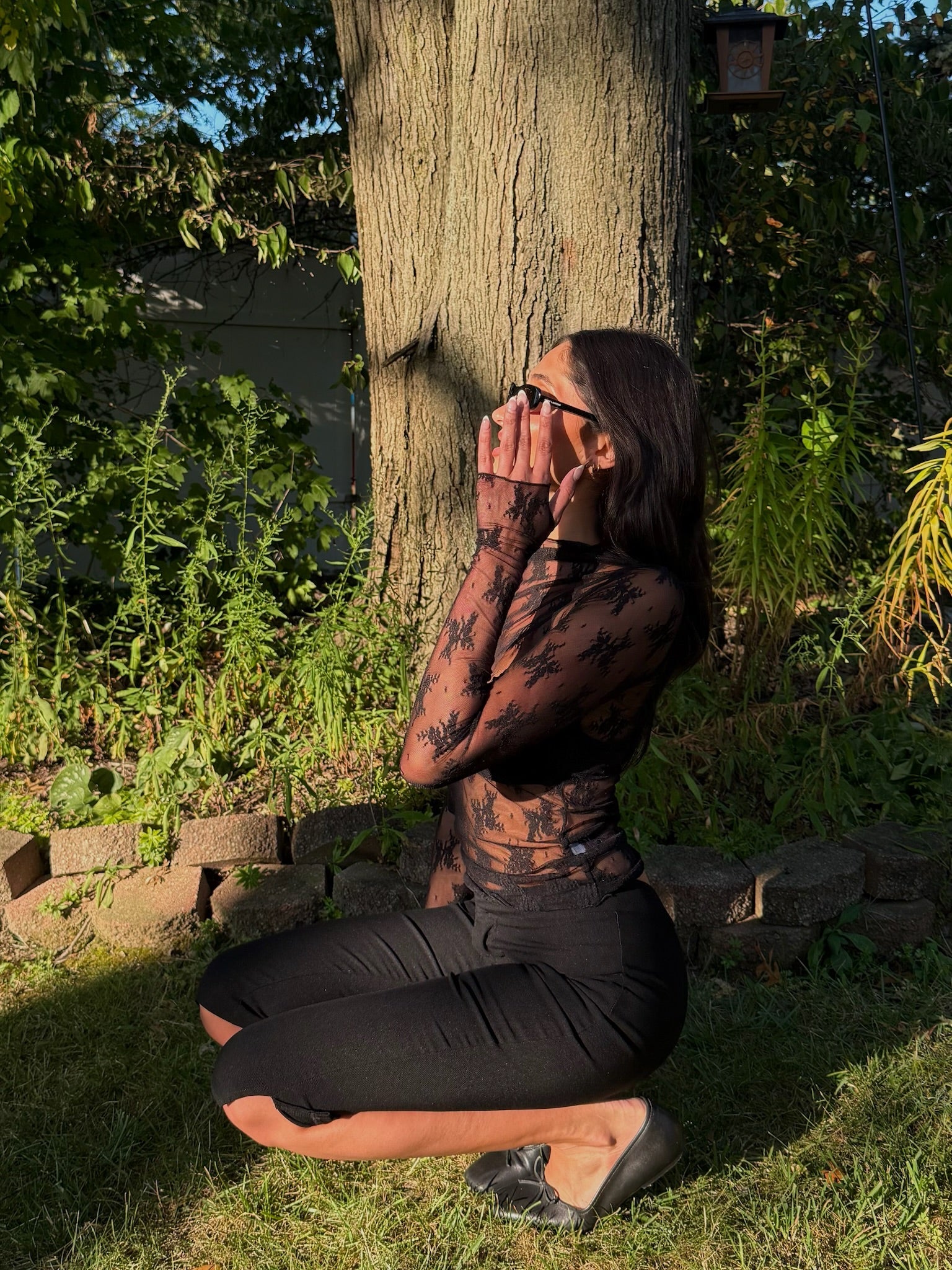 The Saloon Lace Long Sleeve Layering Top - Allora