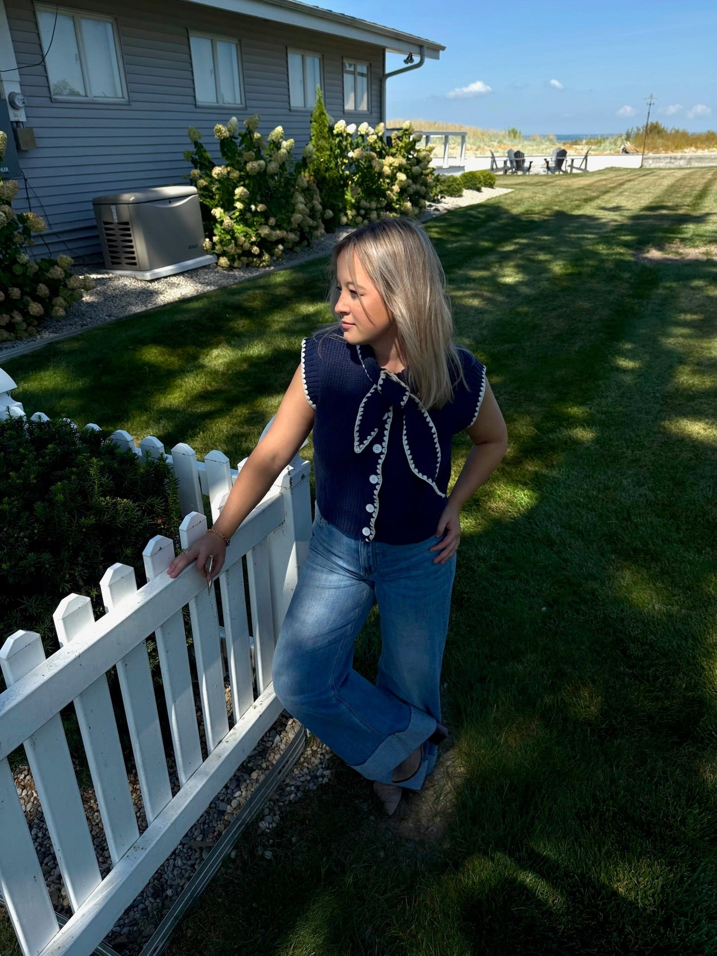 The Tie Neck Sweater Vest - Allora