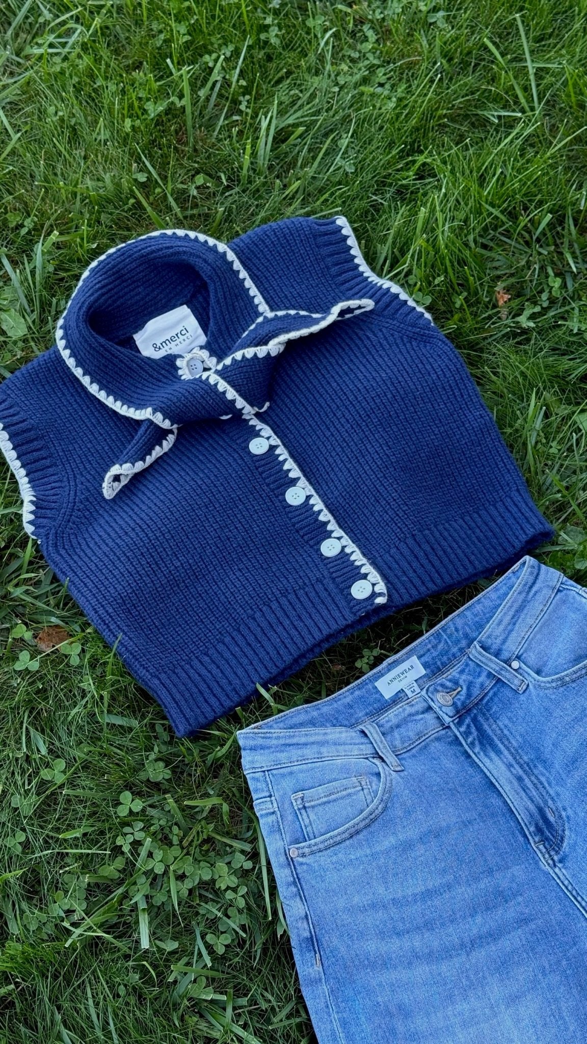 The Tie Neck Sweater Vest - Allora